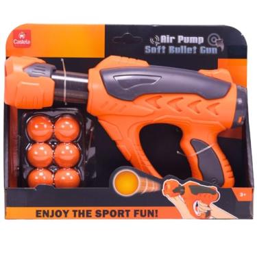 Imagem de Lançador Arminha de Pressão com Bolinhas De EVA Laranja - Castela