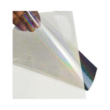 Imagem de Filme De Laminação Holográfica A4, 20 Folhas, Adesivo De Vinil Transpa