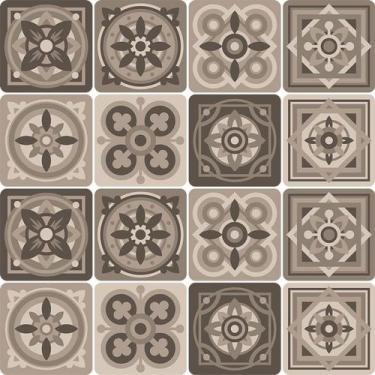 Imagem de Adesivo de Azulejo - Ladrilho Hidráulico - 15cm x 15cm - 16un - 343Azm