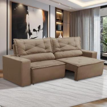 Imagem de Sofá Retrátil e Reclinável 2 lugares com Molas 1,50m Laura Suede Cappu