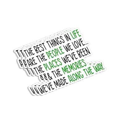 Imagem de (3 peças) Adesivo The Best Things in Life are The People We Love The Places We've Been The Memories We've Made Frases motivacionais Decalques de vinil para laptop, garrafas de água, livros, telefone