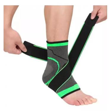 Imagem de Suporte Para Tornozelo Pé Dores Musculares, Torção Com Dupla Bandagem 