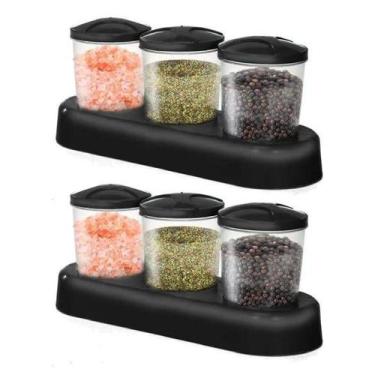 Imagem de Kit 2 Conjuntos 3 Potes Potinhos Para Alimento Transparente - Ercaplas