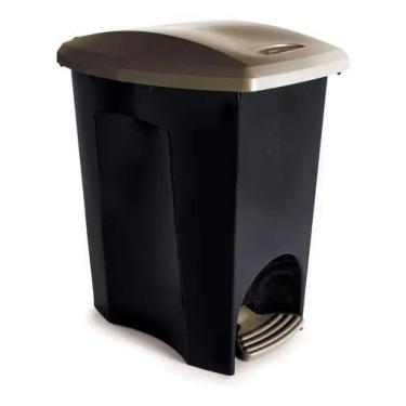 Imagem de Lixeira de Plástico Com Pedal E-Black 14 Litros Plasútil