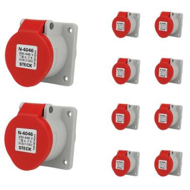 Imagem de 10 Tomada Embutir Newkon 16A 3P+T Steck 380/440V IP44 N4046