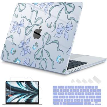 Imagem de Mektron Capa para MacBook Air de 13,6 polegadas 2025-2022 M4 M3 M2, modelo A3240 A3113 A2681 com tela de retina líquida Touch ID, capa dura brilhante impressa para MacBook Air de 13,6 polegadas, arcos