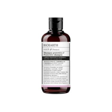 Imagem de BIOEARTH Cabelo, xampu protetor para cabelos coloridos, descoloridos, quimicamente tratados e quebradiços, feito na Itália, vegano, certificado AIAB - pacote de 250 ml