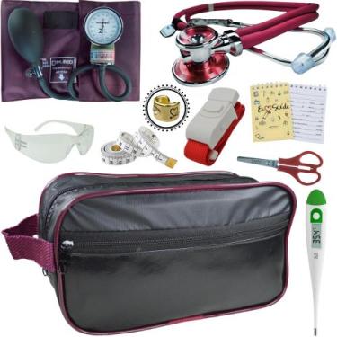 Imagem de Kit Academico Enfermagem Premium Preto Completo - Love Saude, VINHO PA