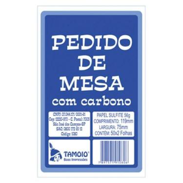 Imagem de Bloco Pedido Mesa Com Carbono 50x2 Folhas São Domingos - TAMOIO