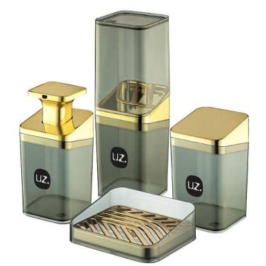 Imagem de Kit Lavabo Luxo Preto Para Banheiro Slim Uz