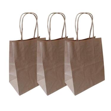 Imagem de Sacola Papel Kraft P 17,5x8,5x21,5 cm - Embalagem Presentes