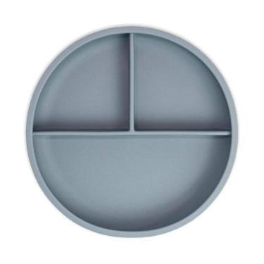 Imagem de Prato De Silicone Com Ventosa E Divisória Freso Baby - Cinza