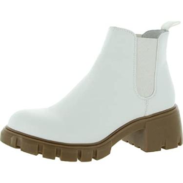 Imagem de Steve Madden Howler Chelsea Bota feminina, Branco/bronze, 8.5