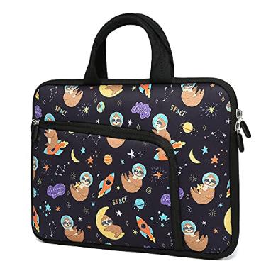 Imagem de 11 11,6 12 12,1 12,1 12,5 polegadas Bolsa para laptop Chromebook Notebook Ultrabook, capa de neoprene com bolsos extras para Apple MacBook Air, Samsung, Google, Acer, HP, DELL Asus (preguiça fofa)