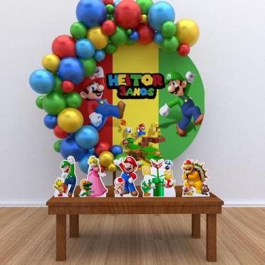 Imagem de Kit Festa Painel Redondo PERSONALIZADO Super Mario  02-IMPAKTO VISUAL