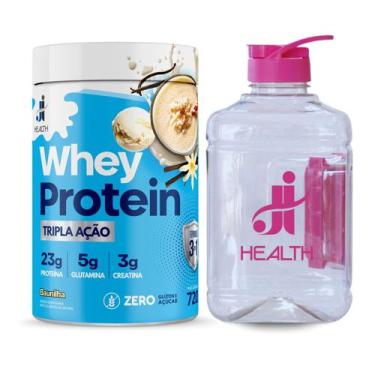 Imagem de Whey Protein Tripla ação com Creatina 720g e Garrafa para Academia 2 l