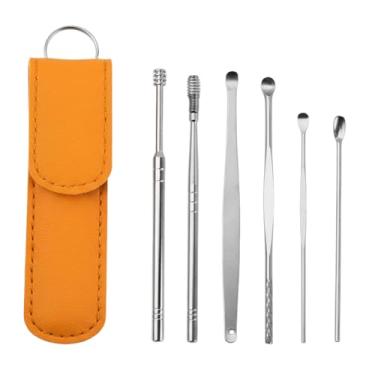 Imagem de Kit Limpador de Ouvido Inox 6 Peças com Estojo - Removedor de Cera Auricular Profissional, Ferramentas Higienizadoras, Seguro e Lavável Limpeza Auditiva, Estojo de Viagem | Premium MyBrins
