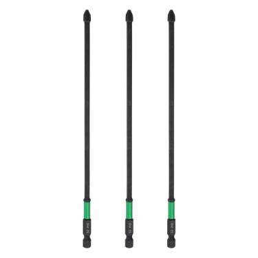 Imagem de HARFINGTON 3 peças de chave de fenda Phillips de impacto número 2 PH2 haste sextavada de 1/10.2 cm 8" (200 mm) de comprimento 0,4 cm broca magnética de cabeça cruzada S2 chave de fenda industrial de
