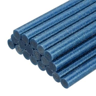 Imagem de PATIKIL Bastões de cola quente para pistola de cola, 20 peças de adesivos coloridos de derretimento a quente para projetos de artesanato DIY, decoração de arte, reparos domésticos, azul (9,9 cm x 1,1