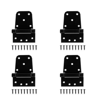 Imagem de SUMBIN Pacote com 4 dobradiças de portão resistentes de 8,5 cm dobradiças em T de porta de galpão de ferro preto para parafusos de cerca de madeira de celeiro