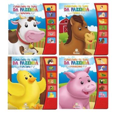 Imagem de Kit com 4 livros infantis sonoros: Conhecendo os sons da fazenda