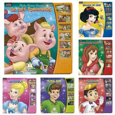 Imagem de Kit com 6 livros sonoros minha história favorita clássicos - BLU EDITO