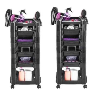 Imagem de Kit 2 Carrinho Auxiliar Cabeleireiro Vegas 460 Multiuso