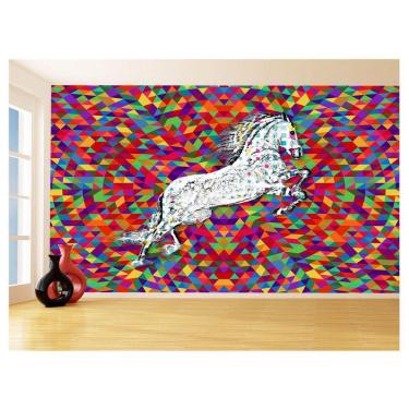 Imagem de Papel De Parede 3D Animais Pop Art Cavalo Cores 3,5M Pxa301