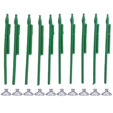 Imagem de Kit 10 Mini Haste Suporte Verde Bandeira Brasil C/Ventosa