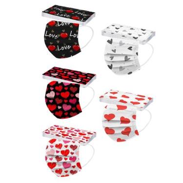 Imagem de 50pc adulto Dia dos Namorados Máscara de impressão Máscara facial desc