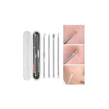 Imagem de Kit extrator de cravos para remover acne, 4 peças e estojo - Lightbek 