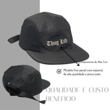 Imagem de Boné Five Panel Aba Reta Preto Thug Life Estilo Urbano  LTX Sleep Orig