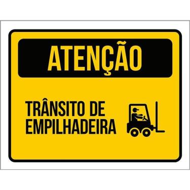 Imagem de Placa De Sinalização - Atenção Transito Empilhadeira 36X46