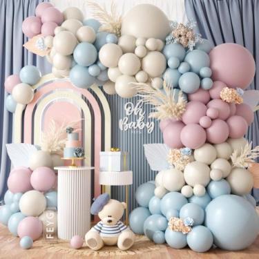 Imagem de Kit Gender Reveal Balloon Garland Arch FEYG Dusty Pink/Blue