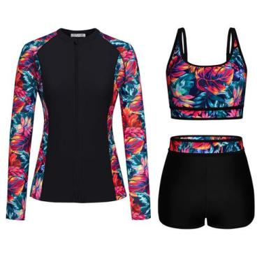 Imagem de Roupa de banho Kate Kasin de manga comprida UPF 50+ Rash Guard para mu