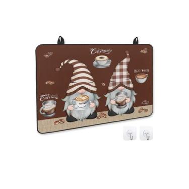 Imagem de Tampa de fogão para fogão elétrico, grãos de café Coffee Gnome em fund