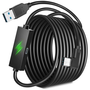 Imagem de Kuject Design 20FT Link Cable for Quest 3S/3, Quest 2, Quest Pro, with Separate Charging Port for Uninterrupted Power, USB 3.0 Type A to C Cable for VR Headset Accessories and Gaming PC