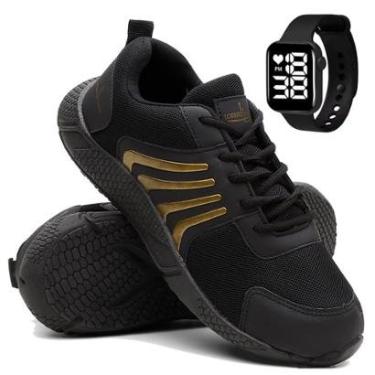 Imagem de Kit Tênis Esportivo Masculino Para Corrida e Caminhada Treino Super Leve e Macio com Relógio-Masculino