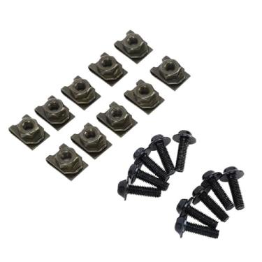 Imagem de ZJchao Clipes de Para-choque, Para-choque Dianteiro 5x16mm, Clipes Automotivos, Kit de Parafuso de Carenagem de Motocicleta para Motos, Scooters (Preto)