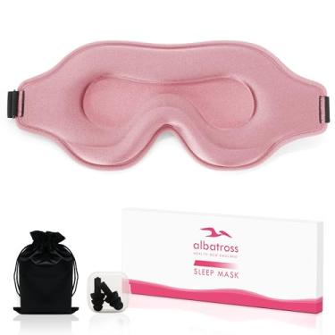 Imagem de Máscara de dormir para homens e mulheres, máscara de dormir 3D com extensões de cílios, capa de sombra noturna blackout de viagem com alça ajustável (Rosa-3D)