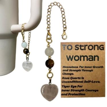 Imagem de Berloque com alça de garrafa de água de cristal para acessórios de copo Stanley 30 copos de 1,134 g 590-1,304 ml Presentes de aniversário inspiradores para mulheres, amigas, mãe, adequado para Owala