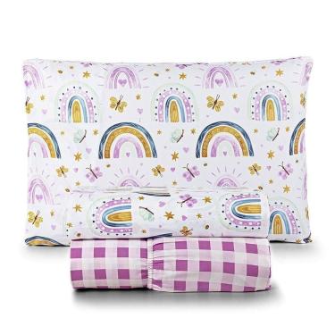 Imagem de Jogo De Cama Tutti Kids 200 Fios Solteiro 03 Peças 100% Poliéster - Rainbow