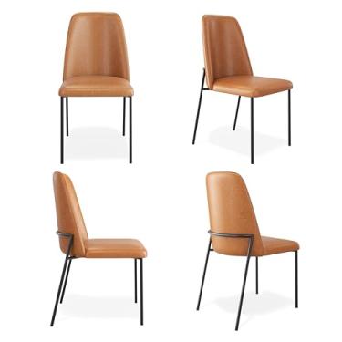 Imagem de Kit 4 Cadeiras Livia Jantar Gourmet Couríssimo Whisky Aço Carbono Preto-Decora Prime