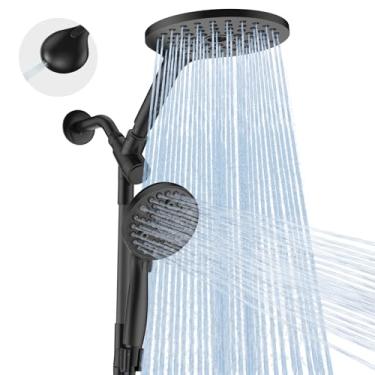 Imagem de MakeFit 21-mode Dual Handheld Shower Head Combo, Upgraded 2-in-1 Rain Shower Heads System 8 Inch Rainfall Shower Head and 10 Modes High Pressure Hand Held Showerhead with Built-in Power Wash