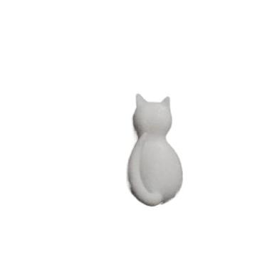 Imagem de Kit Cabides de Gatinho para Parede - Ganchos Decorativos em PLA Biodegradável | Organizador para Chaves e Bijuterias (Branco)