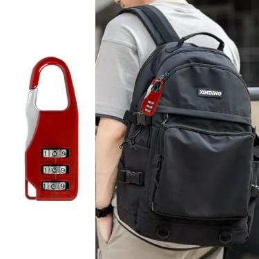 Imagem de Mini cadeado de combinação de 3 dígitos para mochilas, zíperes de bagagem, estojos de lápis e armários de armazenamento, trava de viagem portátil e segura