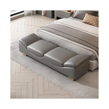 Imagem de Banco para entrada, quarto, cama, banco, luz de luxo, entrada de sofá, sala de estar, espreguiçadeira pequena (cinza escuro, grande)