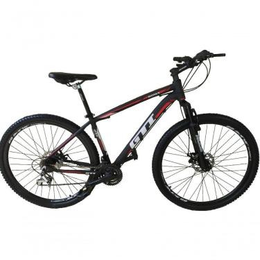 Imagem de Bicicleta Aro 29 Gti Roma Alumínio 21v Freio A Disco Hidráulico Garfo Com Suspensão - Preto-vermelho Tam.17