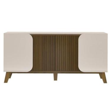 Imagem de Buffet 4 Portas Sala De Jantar 160 Cm 4505 Off White Pinho Arly Off Wh