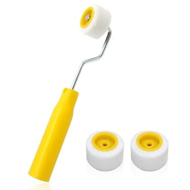 Imagem de Kyuionty 1 rolo de tinta de espuma de 10 mm + 2 rolos de pintura, pincéis de lã, ferramenta de pintura pequena para resultados de pintura profissional/DIY